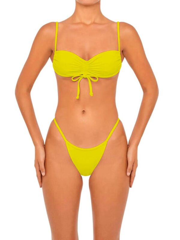 Women's Pure Color Bikini Set High Cut