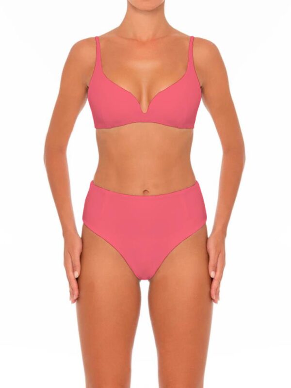 Womens Pink Bathing Suit Lace Up Bikini