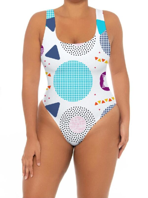 Plus Size One Piece Geometry Printing