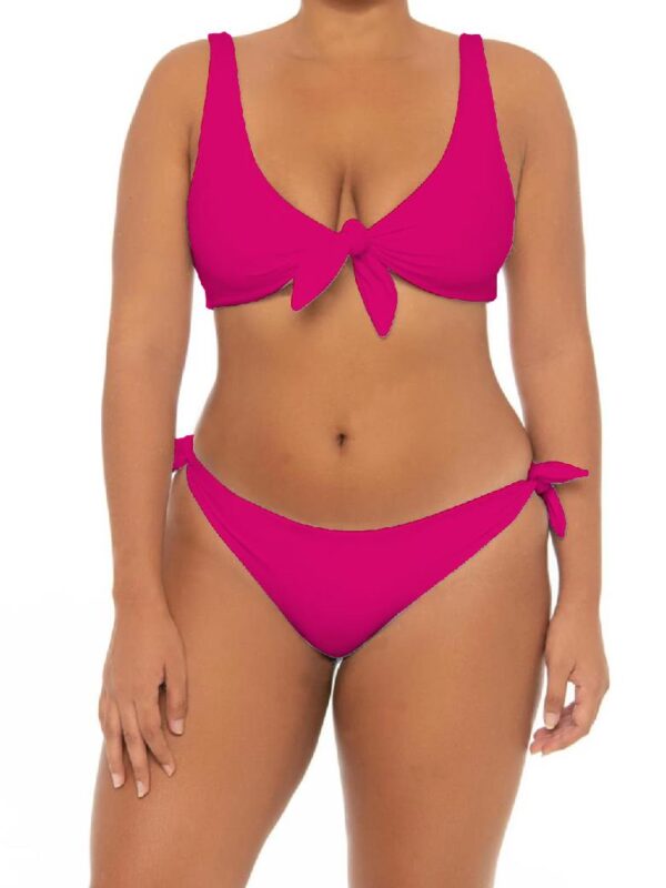 Plus Pink Side Tie Low Waist Bikini