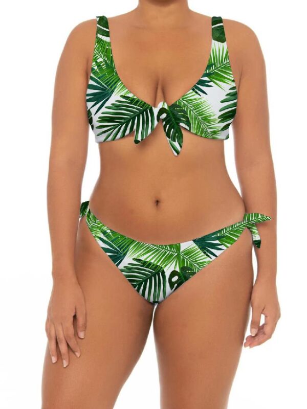 Plus Green Floral Print Bathing Suit