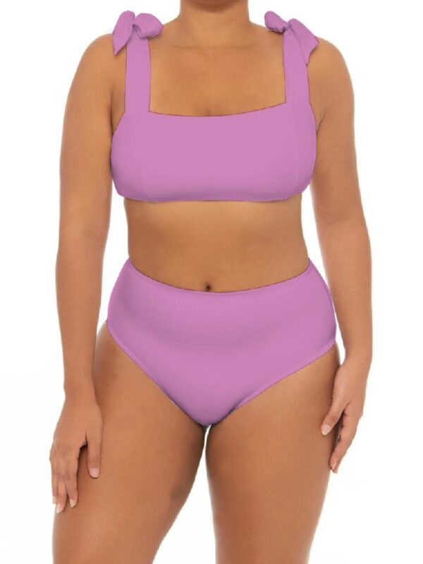 Plus Pink High Waist Bathing Suit