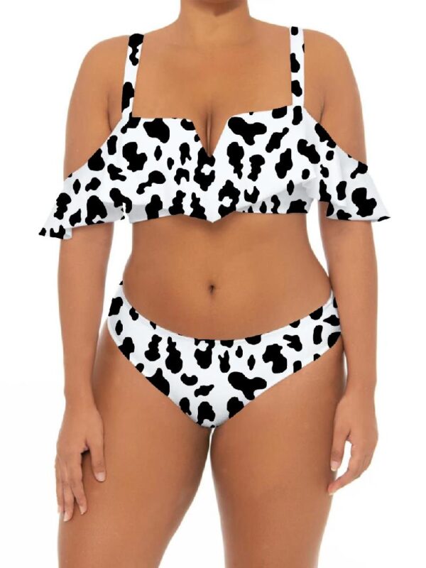 Custom Plus Full Print Ruffle Bikini