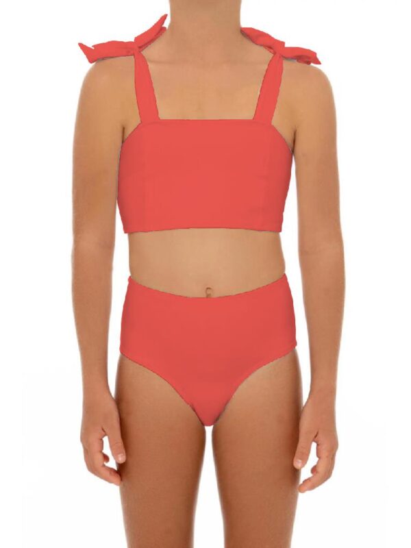 Little Girls Bow Tie Strap Swimwear