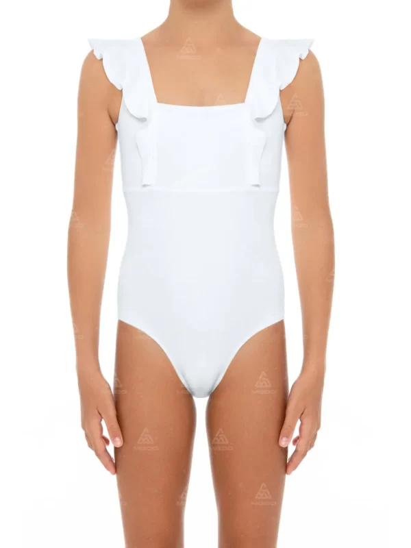 GS06 Double Straps Small Fly Sleeve Design Child Swimsuit Girl One-Piece Swimsuit 01