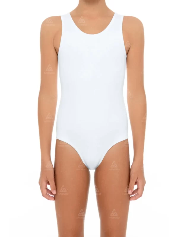 GS09 Double Straps Round Neck U-Shaped Backless Child Swimsuit Girl One-Piece Swimsuit 01