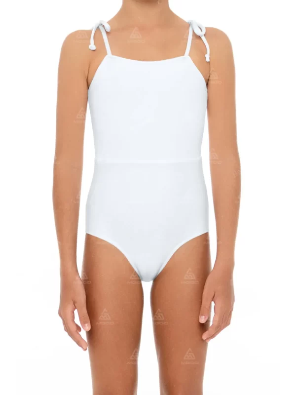 GS10 Double Straps Bow Tied Kid Swimsuit Girl One-Piece Swimsuit 01