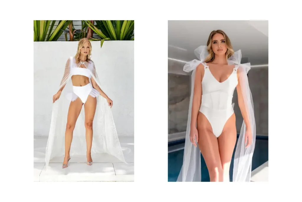 Sheer Fabrics bridal swimwear